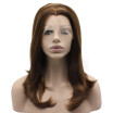 Iwona Synthetic Hair Lace Front Should Straight Brown Hightlight Wig