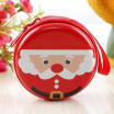 Meihuid New women kids xmas santa claus gift mini coin purse wallets headset bag case