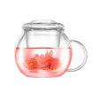 RELEA glass 500ML tea separation double heat resistant tea cup with filter cup flower shadow cup