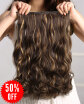 Rhyme 24 Ombre Hairpieces Curly Layered One Piece 5 Clips Clip inon Hair ExtensionsDark Brown mixed with Blonde