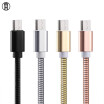 WH Anti-winding spring metal hose mobile phone data cable USB charging cable