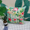 Yuan Yuan cotton&linen pillow with core ins wind flamingo flower waist pillow office sofa car pillow