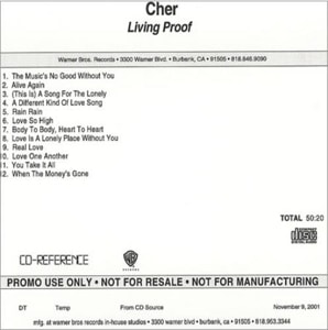 Cher Living Proof 2001 USA CD-R acetate CDR ACETATE