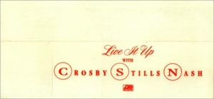 Crosby, Stills & Nash Live It Up - Paper Hat 1990 USA memorabilia PAPER HAT