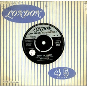 Don Costa Never On Sunday 1960 UK 7 vinyl 45-HLT9195