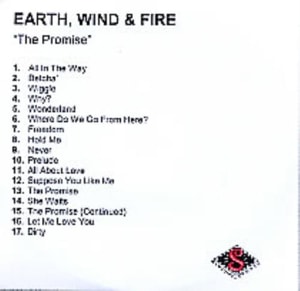 Earth Wind & Fire The Promise 2004 UK CD-R acetate CD-R ACETATE