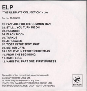 Emerson Lake & Palmer The Ultimate Collection 2004 UK CD-R acetate 2 X CD-R SET