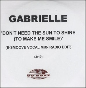 Gabrielle Don't Need The Sun To Shine - E-Smoove Voc UK CD-R acetate CD-R ACETATE