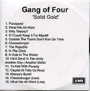 Gang Of Four Solid Gold 2004 UK CD-R acetate CD-R ACETATE