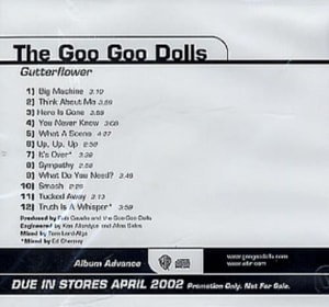 Goo Goo Dolls Gutterflower 2002 USA CD album 2A-48206-A