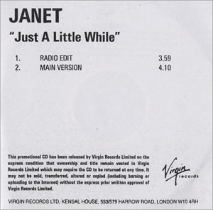 Janet Jackson Just A Little While 2004 UK CD-R acetate CD-R ACETATE