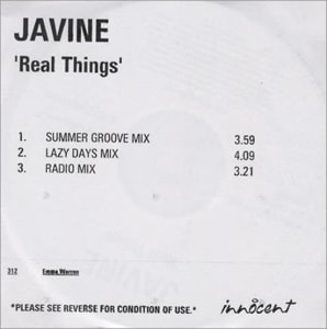 Javine Real Things UK CD-R acetate CD-R ACETATE