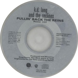 K.D. Lang Pulling Back The Reins 1989 USA CD single PROCD3907