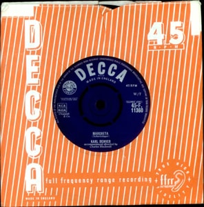 Karl Denver Marcheta 1961 UK 7 vinyl 45-F.11360
