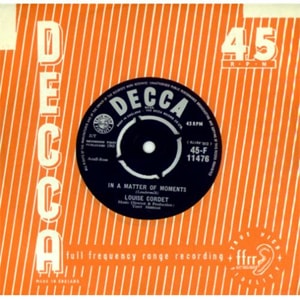 Louise Cordet In A Matter Of Moments 1962 UK 7 vinyl 45-F11476