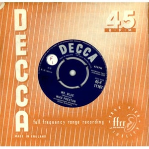 Mike Preston Mr. Blue 1959 UK 7 vinyl 45-F11167