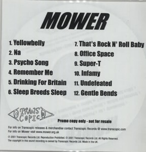 Mower Mower 2001 UK CD-R acetate CDR
