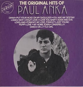 Paul Anka The Original Hits Of Paul Anka 1974 Israeli vinyl LP EMB31054