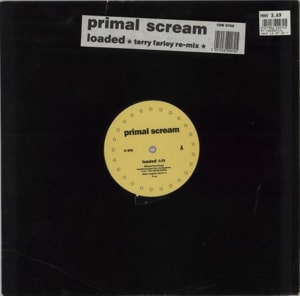 Primal Scream Loaded - Stickered sleeve 1990 UK 12 vinyl CRE070X