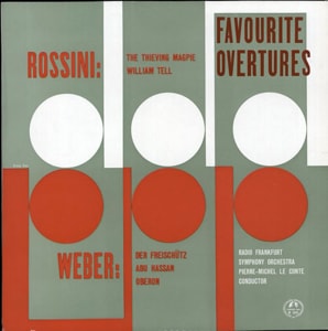 Radio Frankfurt Symphony Orchestra Favourite Overtures By Rossini And Weber 1963 UK vinyl LP GM2095