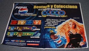 Shakira Destapa y Colecciona - Window Sticker 2001 Mexican display DISPLAY STICKER
