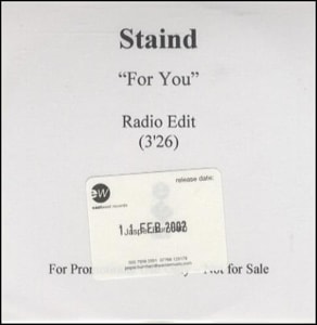 Staind For You 2002 UK CD-R acetate CD-R ACETATE