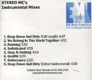Stereo MCs Instrumental Mixes 2001 USA CD-R acetate CDR ACETATE