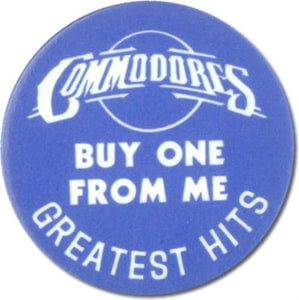 The Commodores Greatest Hits 1979 UK badge BUTTON BADGE