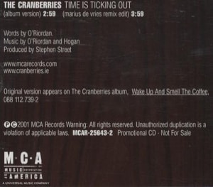 The Cranberries Time Is Ticking 2001 USA CD single MCAR25643-2
