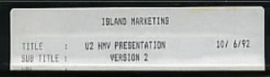 U2 HMV Presentation 1992 UK video PROMO VIDEO