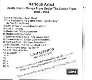Various Artists Death Disco - Songs From Under The Dance Floor 1978-1984 2004 UK CD-R acetate CD-R ACETATE