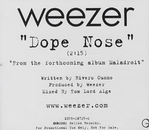 Weezer Dope Nose 2002 USA CD single INTR-10725-2