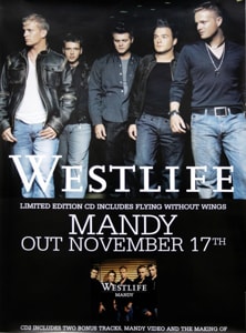 Westlife Mandy 2003 UK poster 19 X 27