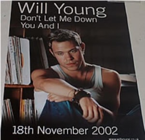 Will Young Don't Let Me Down/You And I 2002 UK poster 27.5 X 19