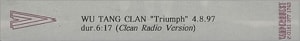 Wu-Tang Clan Triumph - Clean Radio Version 1997 UK video PROMO VIDEO