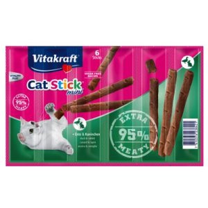 Vitakraft Cat Stick Mini snacks para gatos - Pavo y cordero (12 x 6 g)