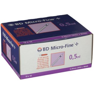 BD Micro-Fine™+ Insulina Siringhe 0,5 ml 0,30 mm (30 g) x 8 mm