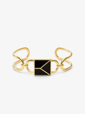Michael Kors 14k gold-plated sterling silver mercer lock cuff