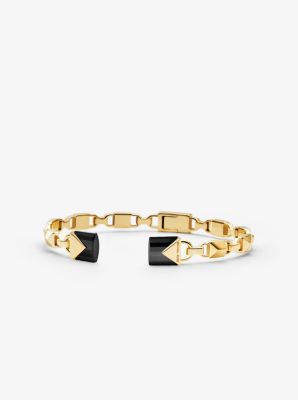 14k Gold-Plated Sterling Silver Open Hinge Bangle