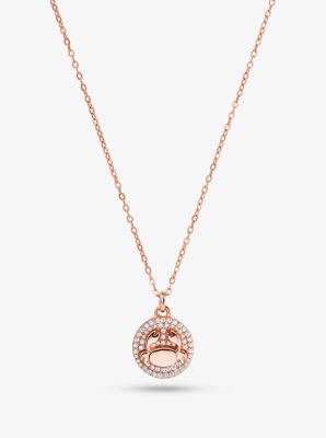 14k Rose Gold-Plated Sterling Silver Pave Cancer Zodiac Necklace