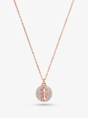 Michael Kors 14k rose gold-plated sterling silver pave sagittarius zodiac necklace