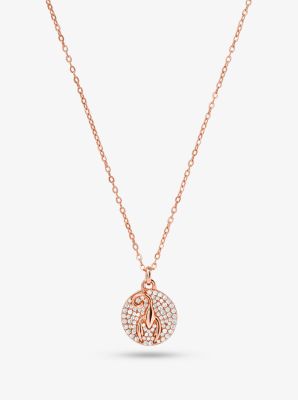 Michael Kors 14k rose gold-plated sterling silver pave scorpio zodiac necklace