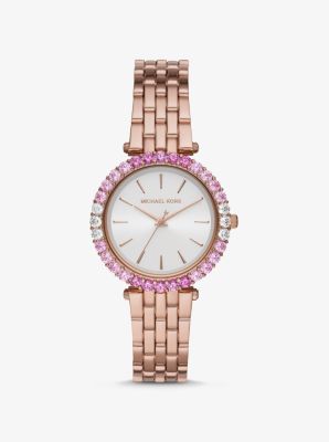 Michael Kors Darci ombre pave rose gold-tone watch