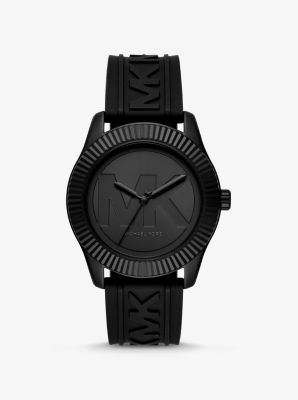 Michael Kors Oversized maddye black-tone and silicone watch