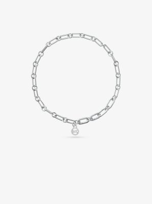 Michael Kors Precious metal-plated sterling silver chain link starter collar necklace