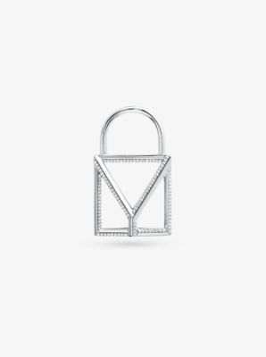 Precious Metal-Plated Sterling Silver Pave Oversized Mercer Lock Charm
