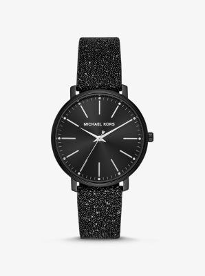 Michael Kors Pyper black-tone swarovskiÂ® crystal embellished watch