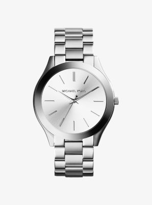 Michael Kors Slim runway silver-tone watch