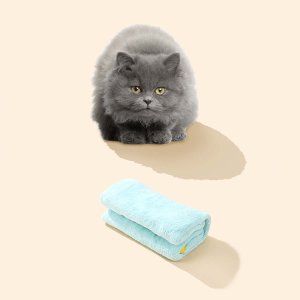 1pc Contrast Binding Cat Absorbent Towel