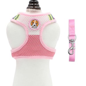 1pc Dog Mesh Vest Harness With 1pc Waking Leash